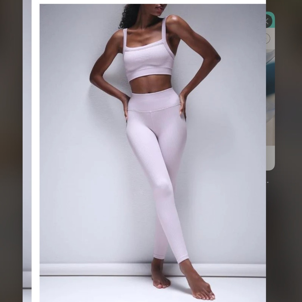 Avocado Iris Purple chevron shayna bra + leggings s/xs NWT